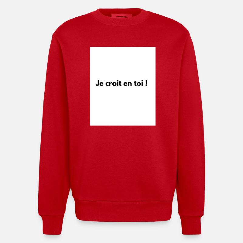 Ich glaube an dich! - Heavyweight Oversized Organic Crew Neck Made in EU - Rot