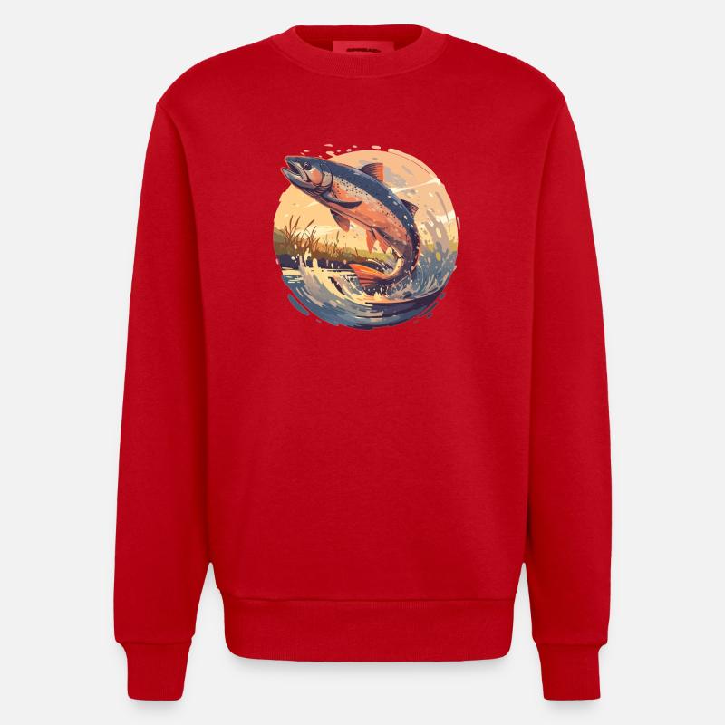 Saumon Saumon - Sweat bio épais oversize fabriqué en UE - rouge