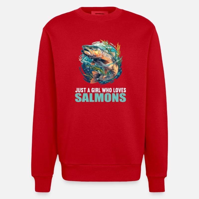 Saumon Saumon - Sweat bio épais oversize fabriqué en UE - rouge
