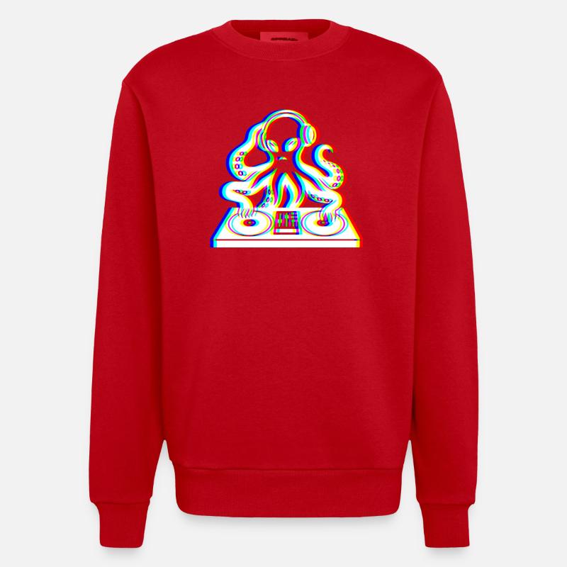Kraken Glitch – Ta Bande Son! - Sweat bio épais oversize fabriqué en UE - rouge
