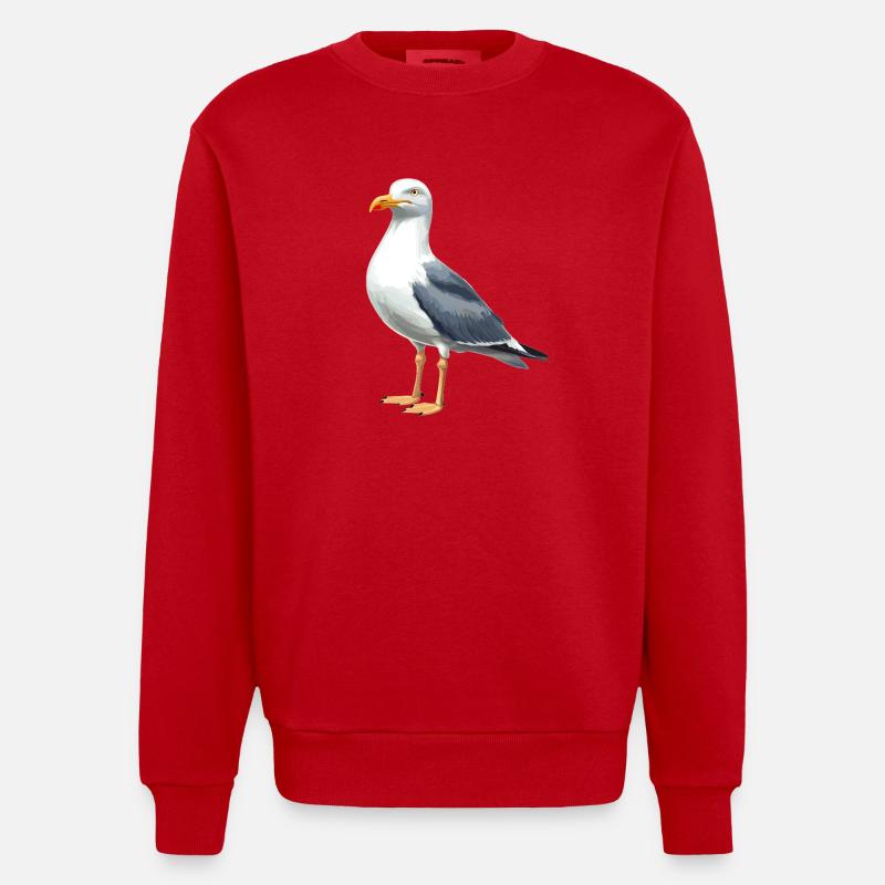 Mouettes Mouette - Sweat bio épais oversize fabriqué en UE - rouge