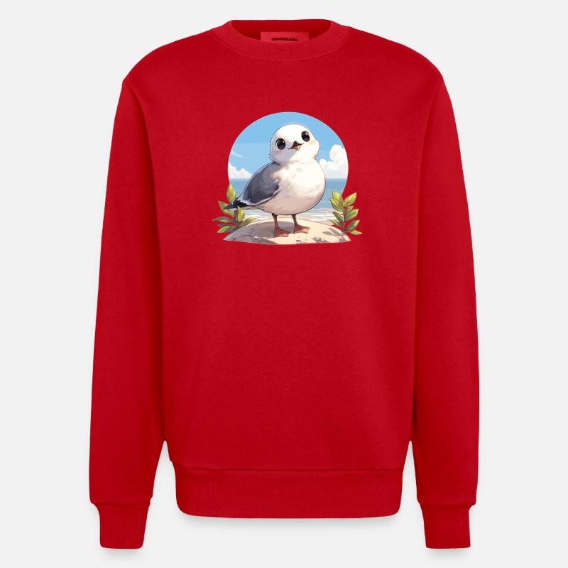 Möwen Möwe - Heavyweight Oversized Organic Crew Neck Made in EU - Rot