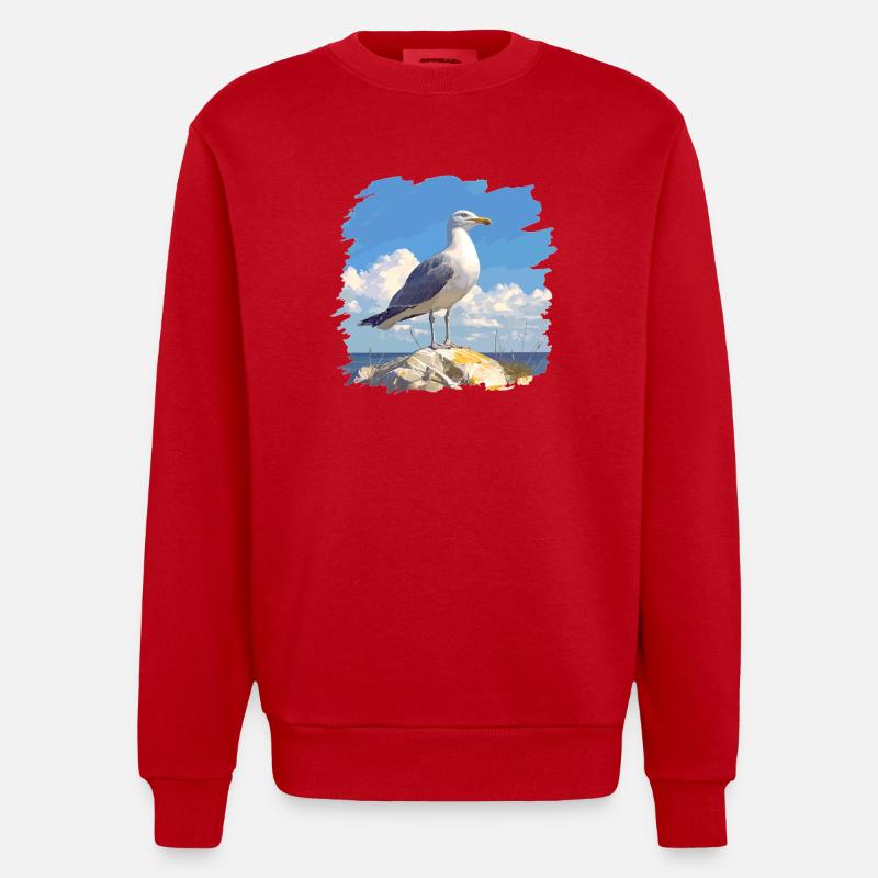 Mouettes Mouette - Sweat bio épais oversize fabriqué en UE - rouge