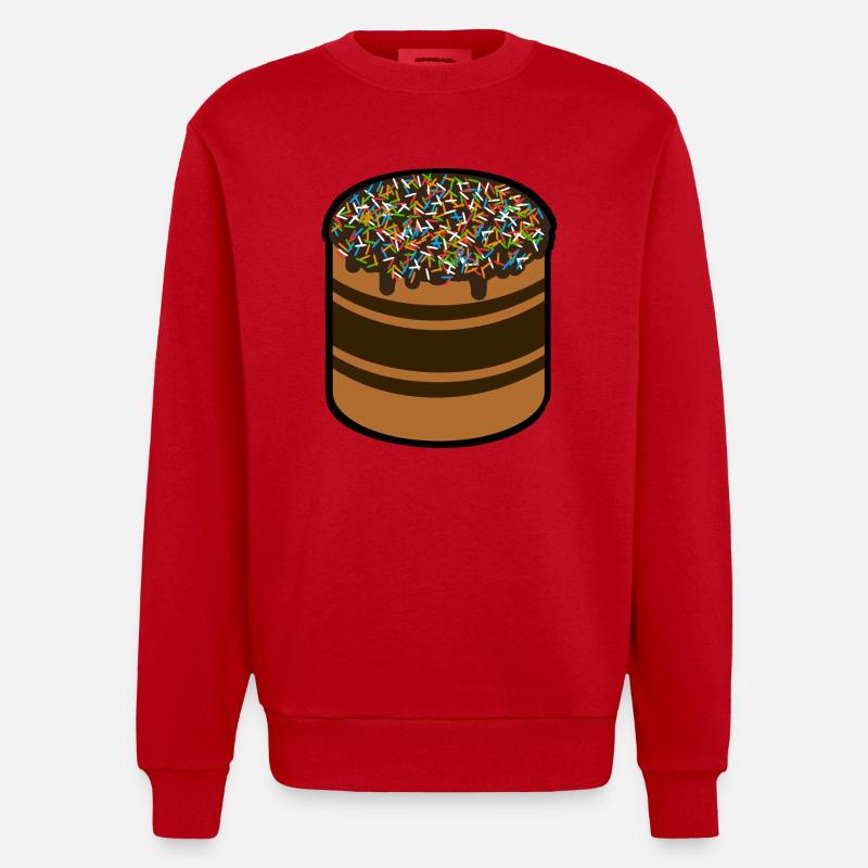 Gâteau au chocolat - Sweat bio épais oversize fabriqué en UE - rouge