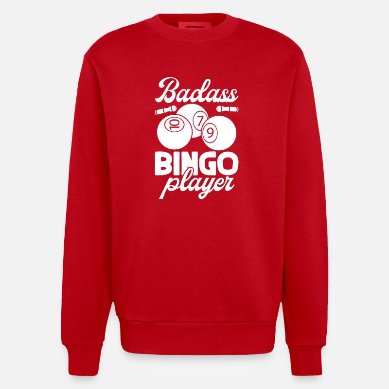 Bingo Player Badass Player Bingo - Heavyweight Oversized Organic Crew Neck Made in EU - Rot