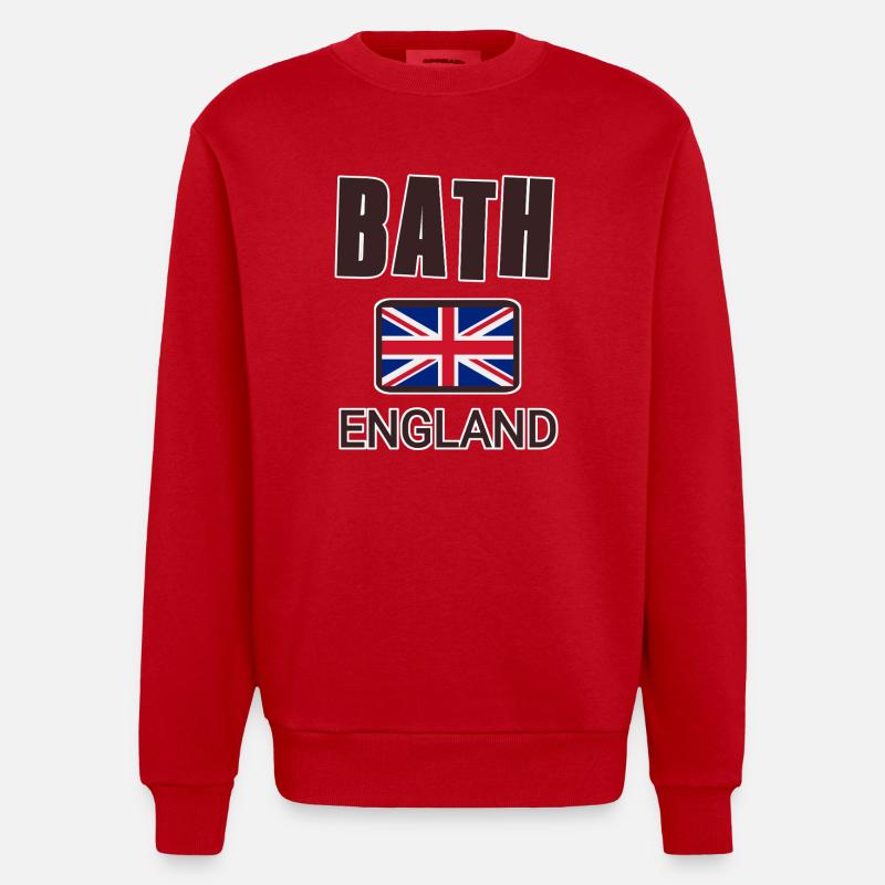 Bath, Angleterre - Sweat bio épais oversize fabriqué en UE - rouge
