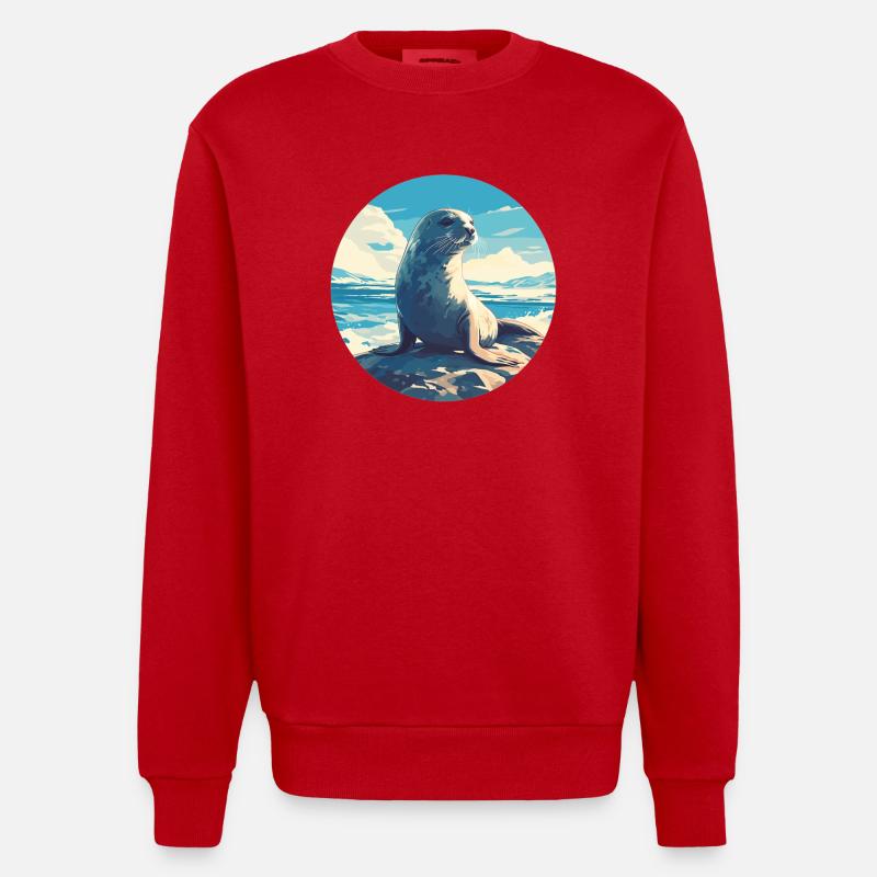 Robben Robbe - Heavyweight Oversized Organic Crew Neck Made in EU - Rot