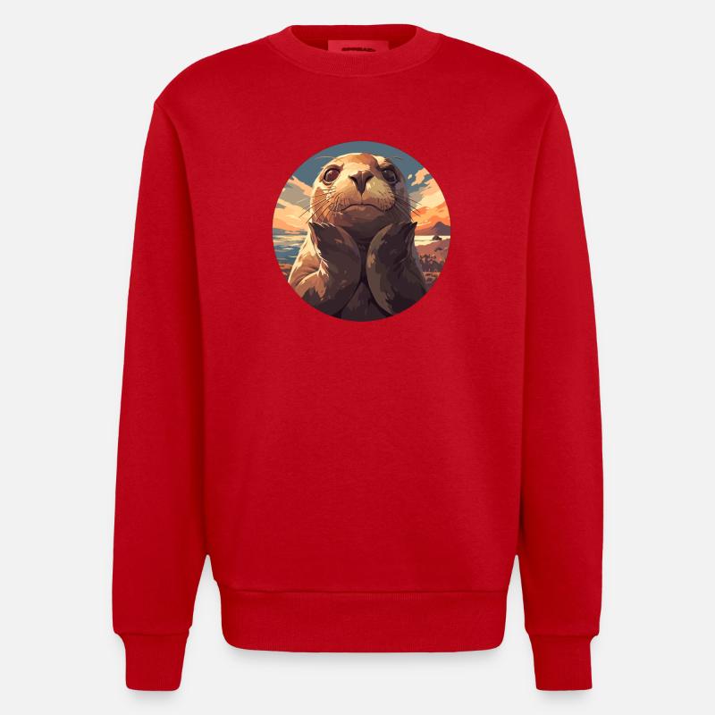 Joints, Phoque - Sweat bio épais oversize fabriqué en UE - rouge