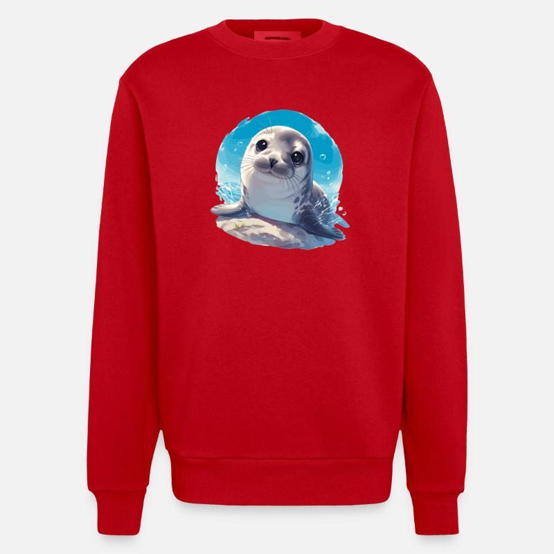 Robben Robbe - Heavyweight Oversized Organic Crew Neck Made in EU - Rot