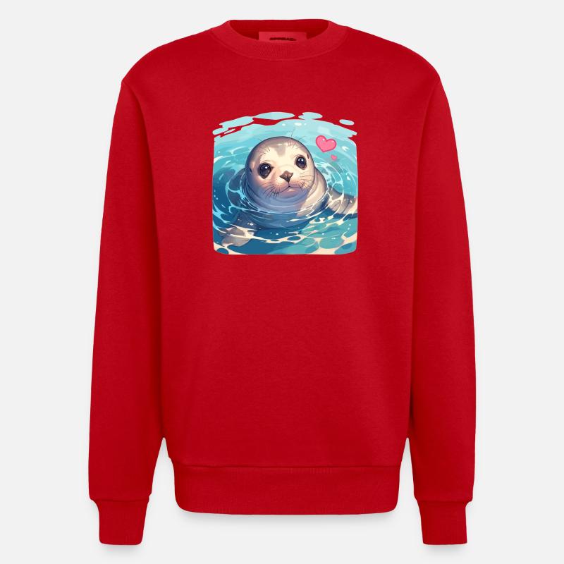 Robben Robbe - Heavyweight Oversized Organic Crew Neck Made in EU - Rot