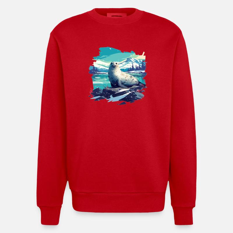 Robben Robbe - Heavyweight Oversized Organic Crew Neck Made in EU - Rot
