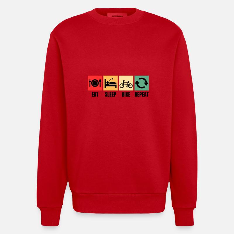 Drôle de vélo Dicton Cyclisme - Sweat bio épais oversize fabriqué en UE - rouge