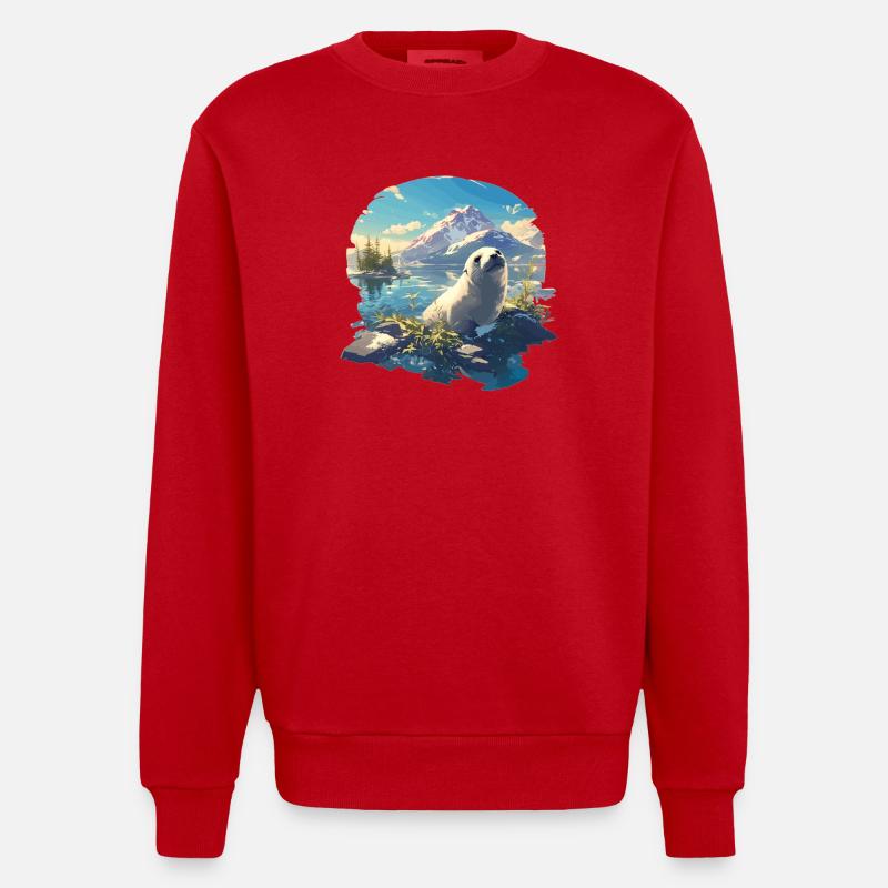 Joints, Phoque - Sweat bio épais oversize fabriqué en UE - rouge