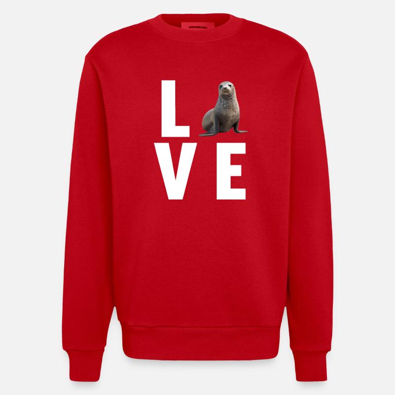 Joints, Phoque - Sweat bio épais oversize fabriqué en UE - rouge