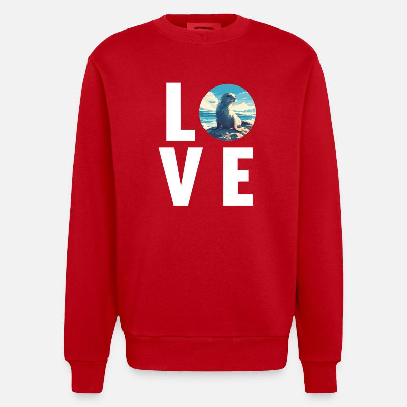 Robben Robbe - Heavyweight Oversized Organic Crew Neck Made in EU - Rot