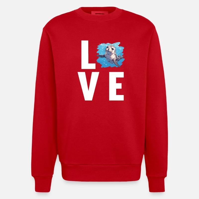 Joints, Phoque - Sweat bio épais oversize fabriqué en UE - rouge