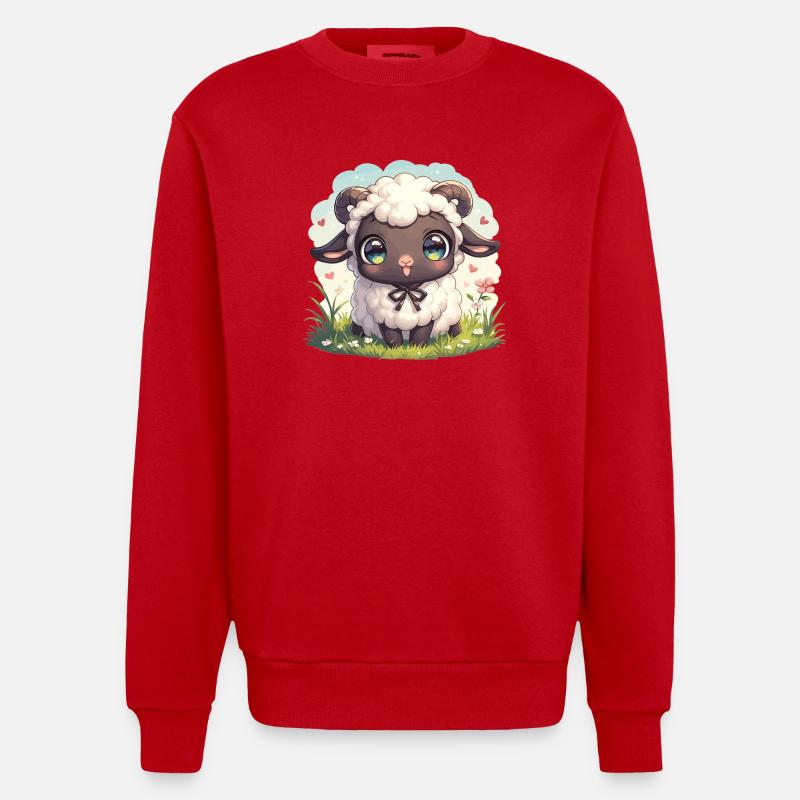 Mouton Mouton - Sweat bio épais oversize fabriqué en UE - rouge