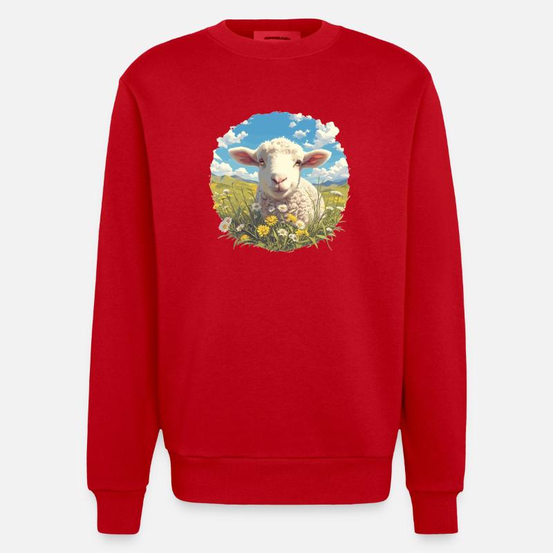 Mouton Mouton - Sweat bio épais oversize fabriqué en UE - rouge
