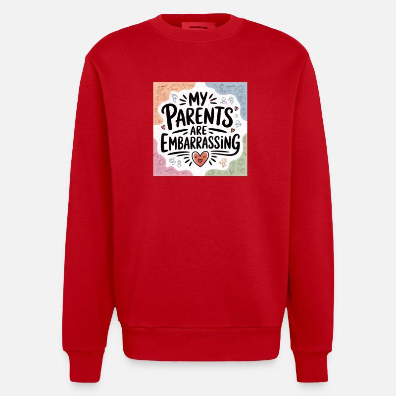 Mes parents sont embarrassants - Sweat bio épais oversize fabriqué en UE - rouge