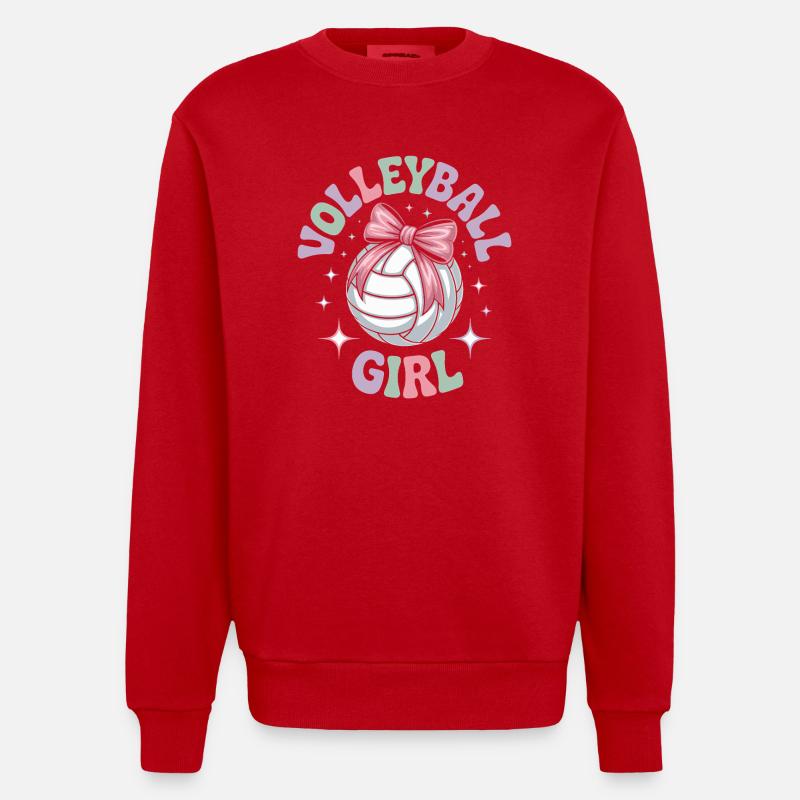 Joueuse de volley-ball - Sweat bio épais oversize fabriqué en UE - rouge