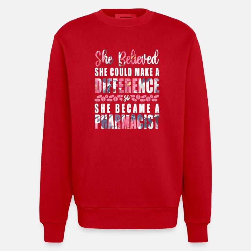 Technicien en pharmacie - Sweat bio épais oversize fabriqué en UE - rouge