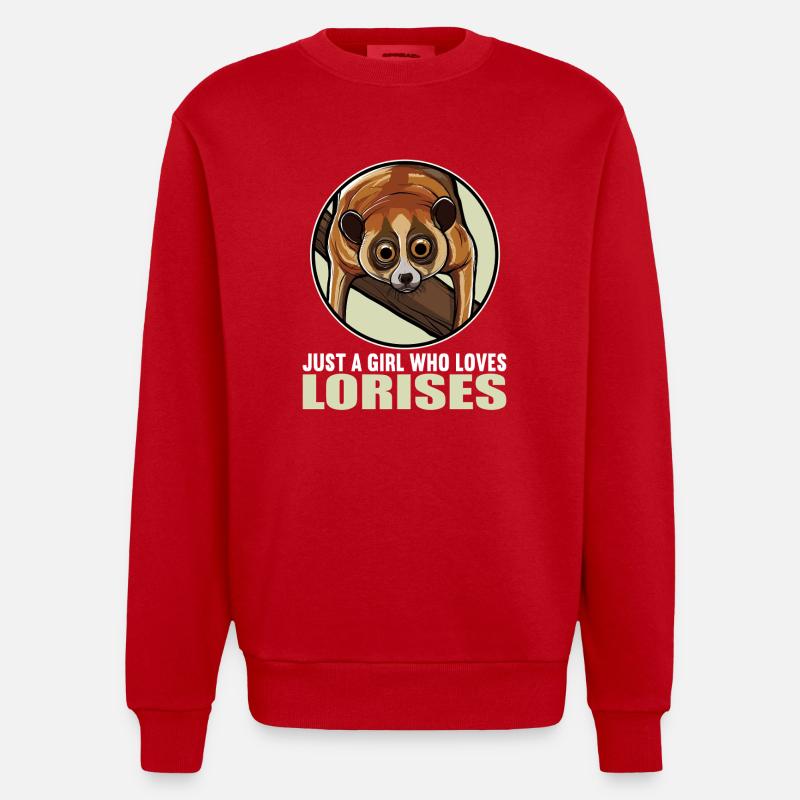 Plumploris Loris - Heavyweight Oversized Organic Crew Neck Made in EU - Rot
