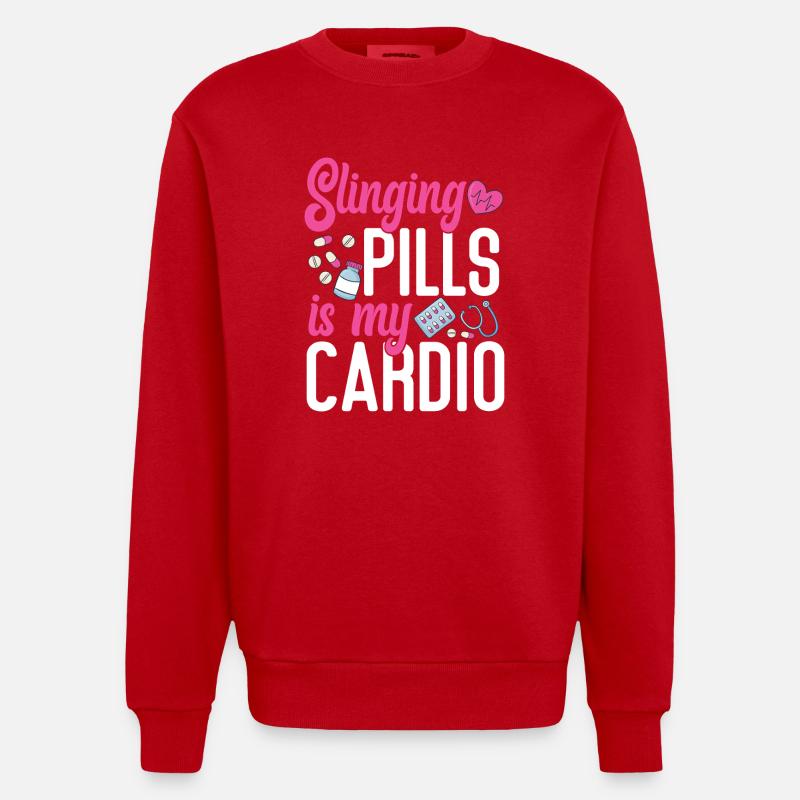 Technicien en pharmacie - Sweat bio épais oversize fabriqué en UE - rouge