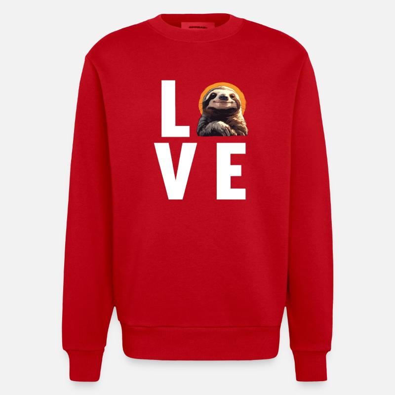 Faultiere Faultier - Heavyweight Oversized Organic Crew Neck Made in EU - Rot