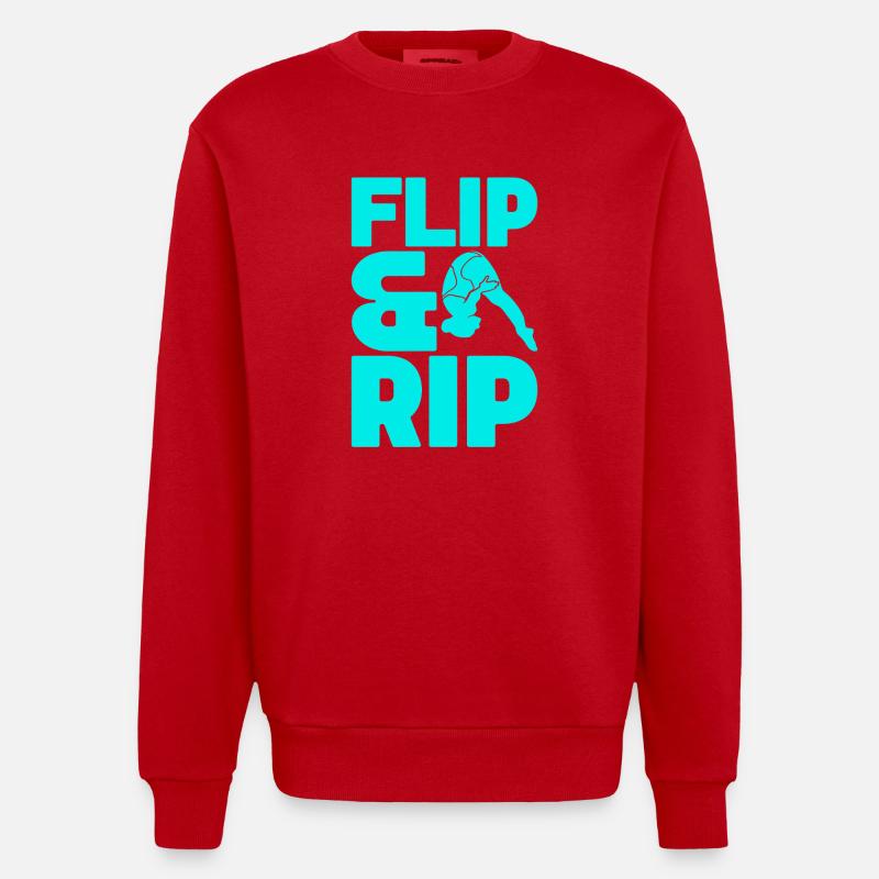 Plongeoir - Sweat bio épais oversize fabriqué en UE - rouge