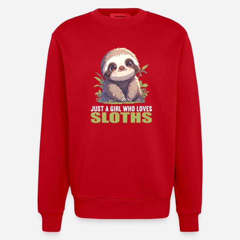 Faultiere Faultier - Heavyweight Oversized Organic Crew Neck Made in EU - Rot