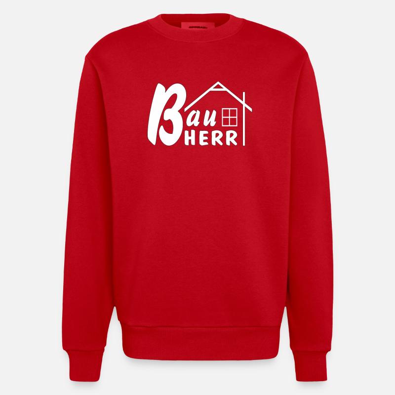 BAUHERR - Heavyweight Oversized Organic Crew Neck Made in EU - Rot