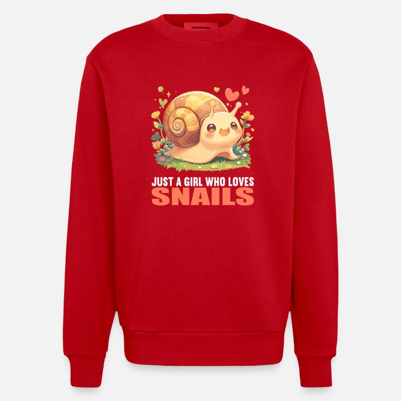 Escargots Escargot - Sweat bio épais oversize fabriqué en UE - rouge
