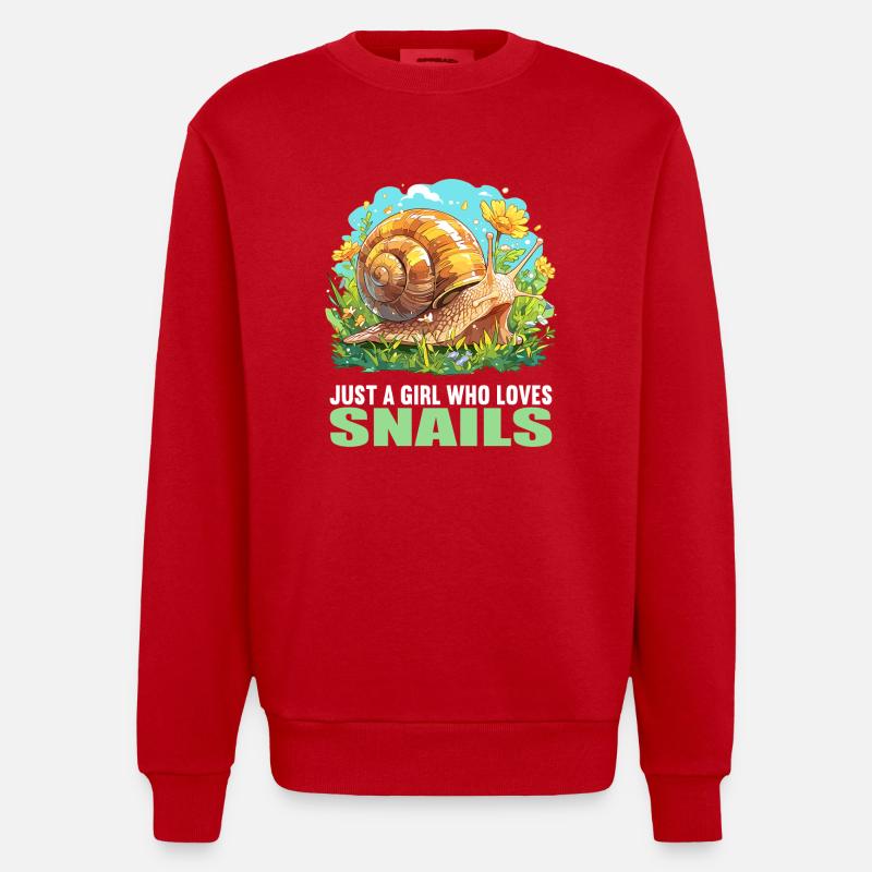 Escargots Escargot - Sweat bio épais oversize fabriqué en UE - rouge