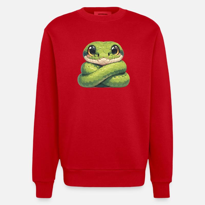 Snakes Snake - Heavyweight Oversized Organic Crew Neck Made in EU - red