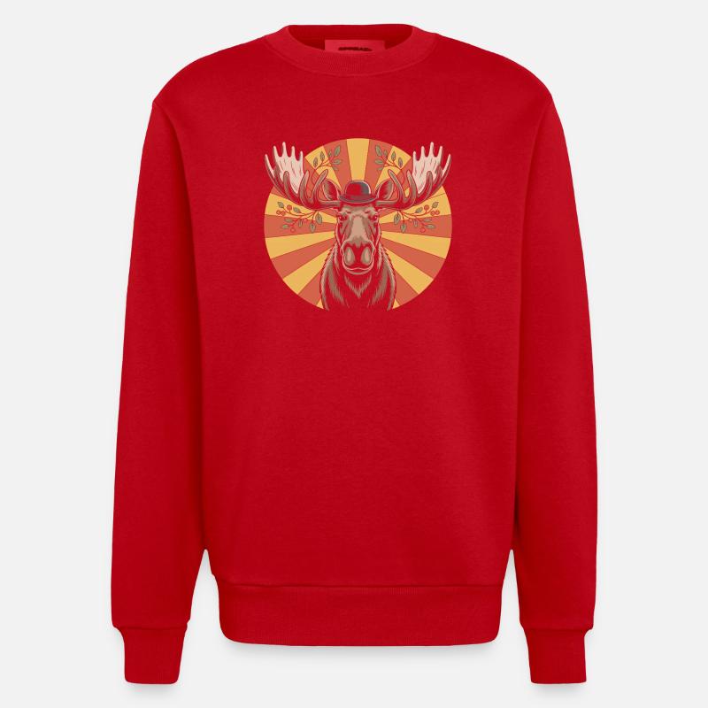 Oiseau - Sweat bio épais oversize fabriqué en UE - rouge
