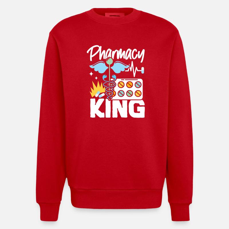 Pharmacy Tech Technician - Heavyweight Oversized Organic Crew Neck Made in EU - Rot