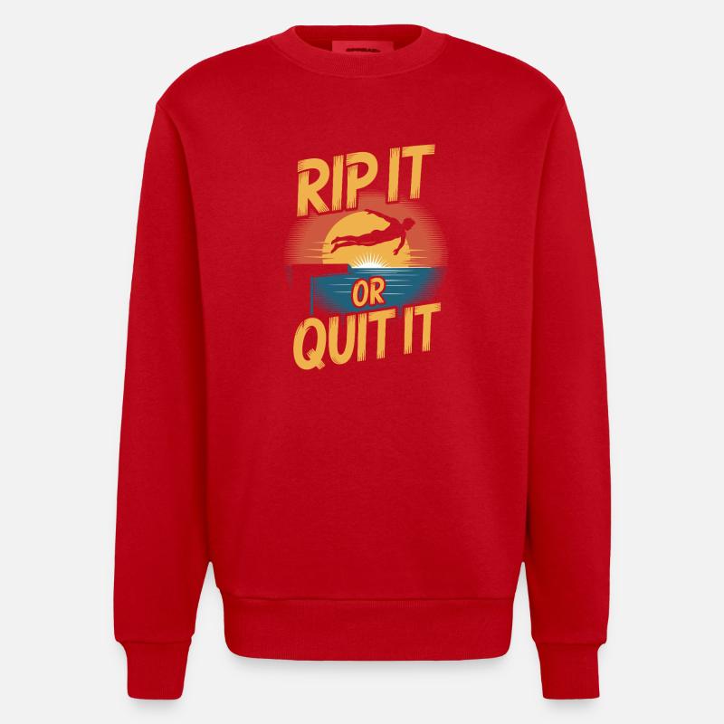Kunstspringen Turmspringer Sprungbrett - Heavyweight Oversized Organic Crew Neck Made in EU - Rot