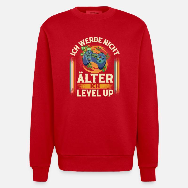 Gaming - Heavyweight Oversized Organic Crew Neck Made in EU - Rot