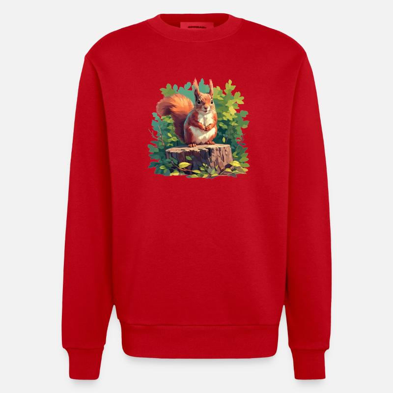 Eichhörnchen - Heavyweight Oversized Organic Crew Neck Made in EU - Rot