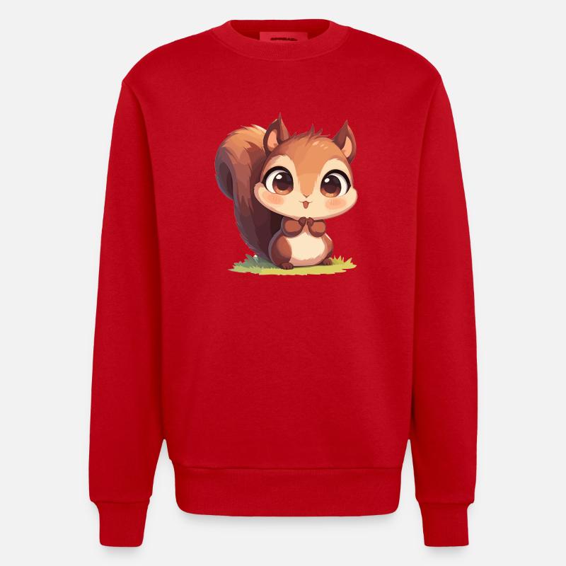 Eichhörnchen - Heavyweight Oversized Organic Crew Neck Made in EU - Rot