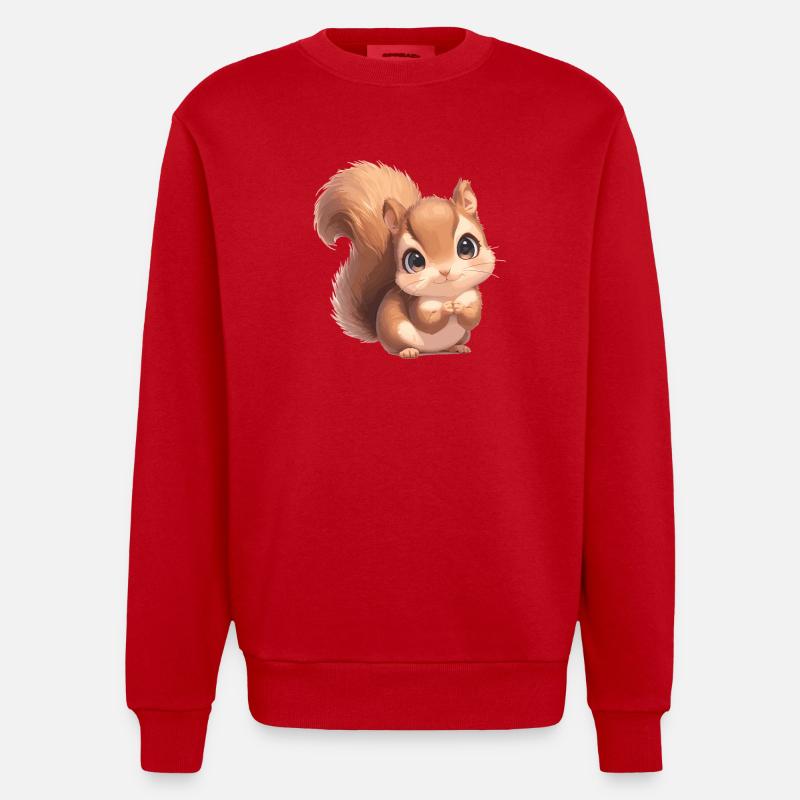 Écureuil - Sweat bio épais oversize fabriqué en UE - rouge