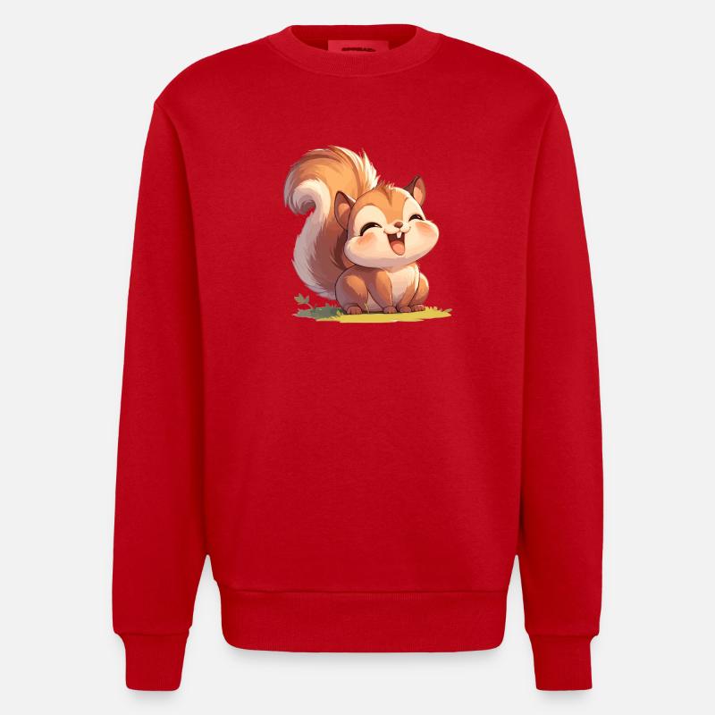 Eichhörnchen - Heavyweight Oversized Organic Crew Neck Made in EU - Rot