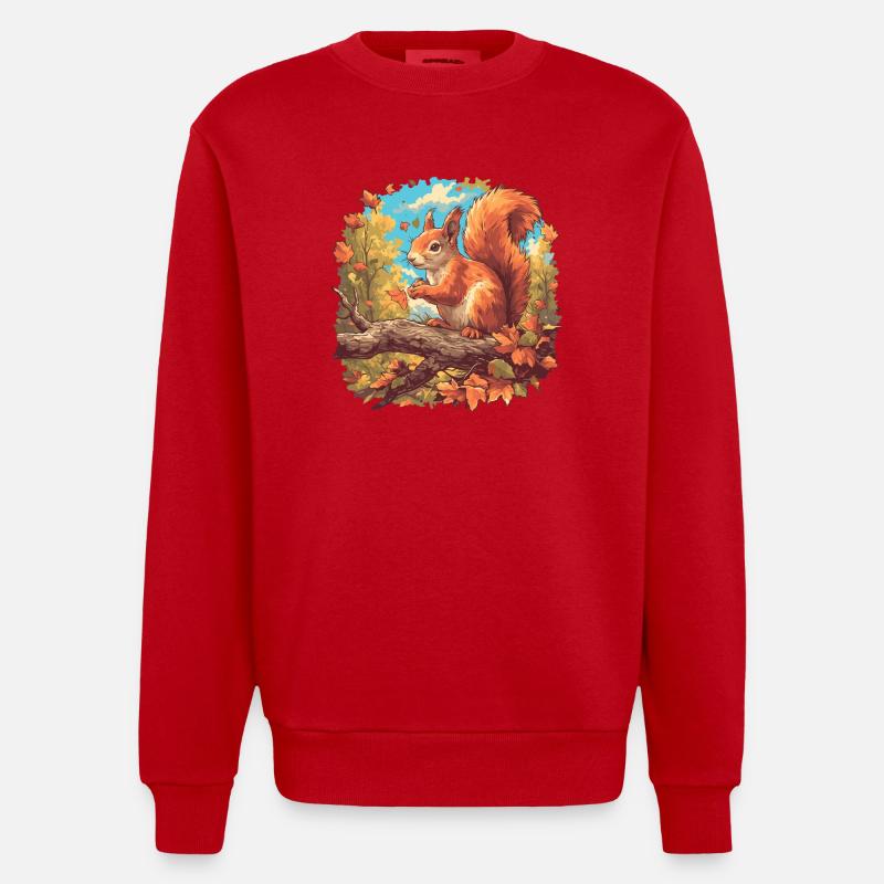Eichhörnchen - Heavyweight Oversized Organic Crew Neck Made in EU - Rot