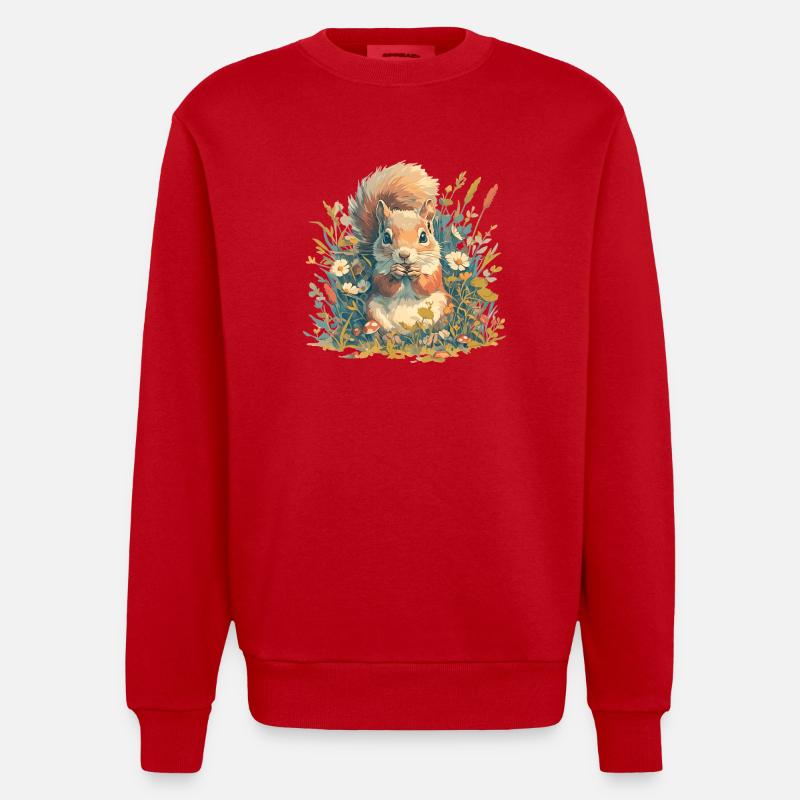 Eichhörnchen - Heavyweight Oversized Organic Crew Neck Made in EU - Rot