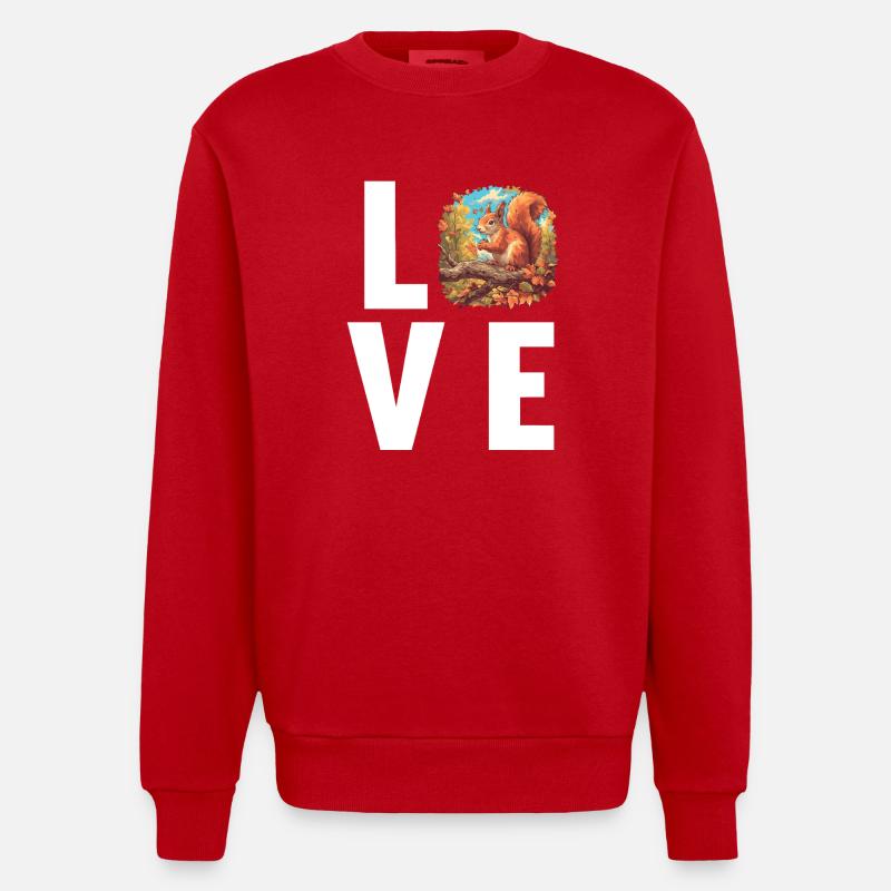 Eichhörnchen - Heavyweight Oversized Organic Crew Neck Made in EU - Rot