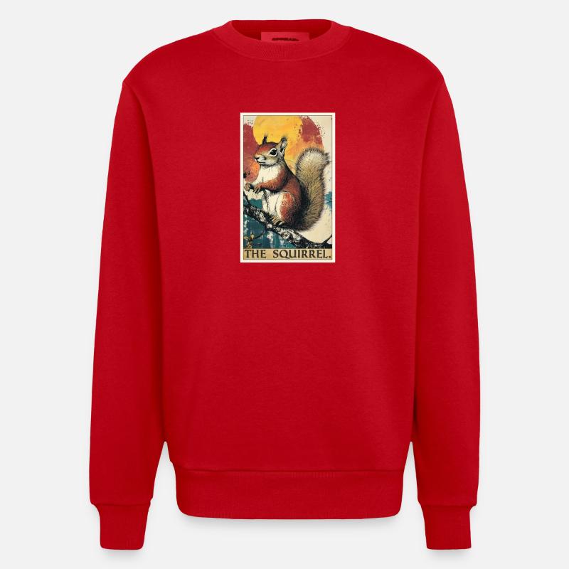 Squirrel - Heavyweight Oversized Organic Crew Neck Made in EU - red