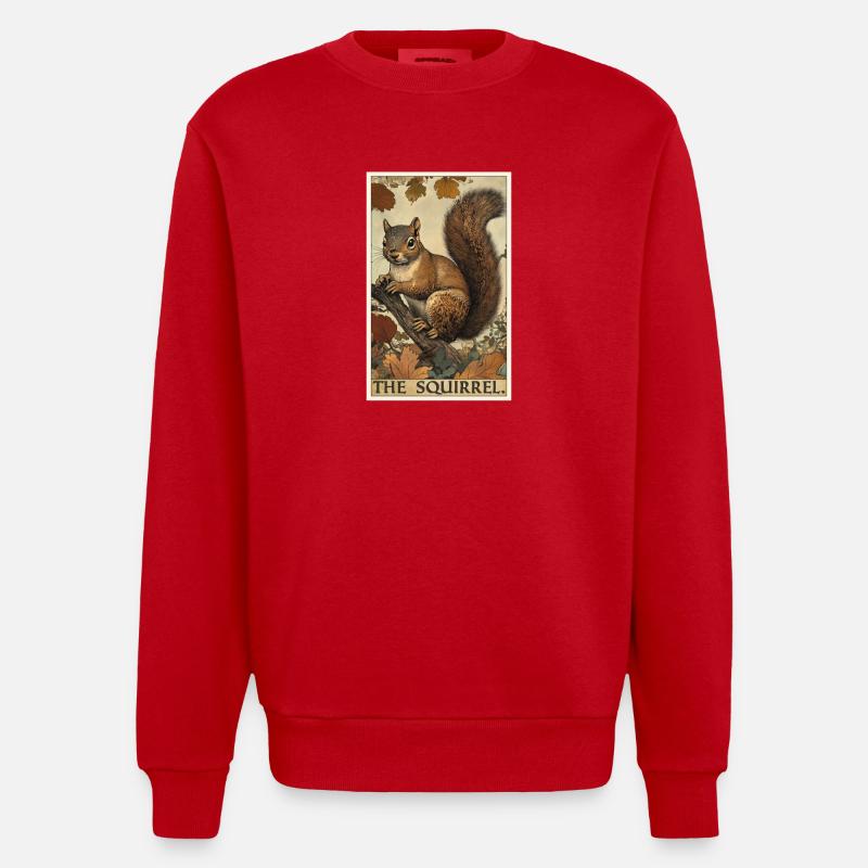 Squirrel - Heavyweight Oversized Organic Crew Neck Made in EU - red