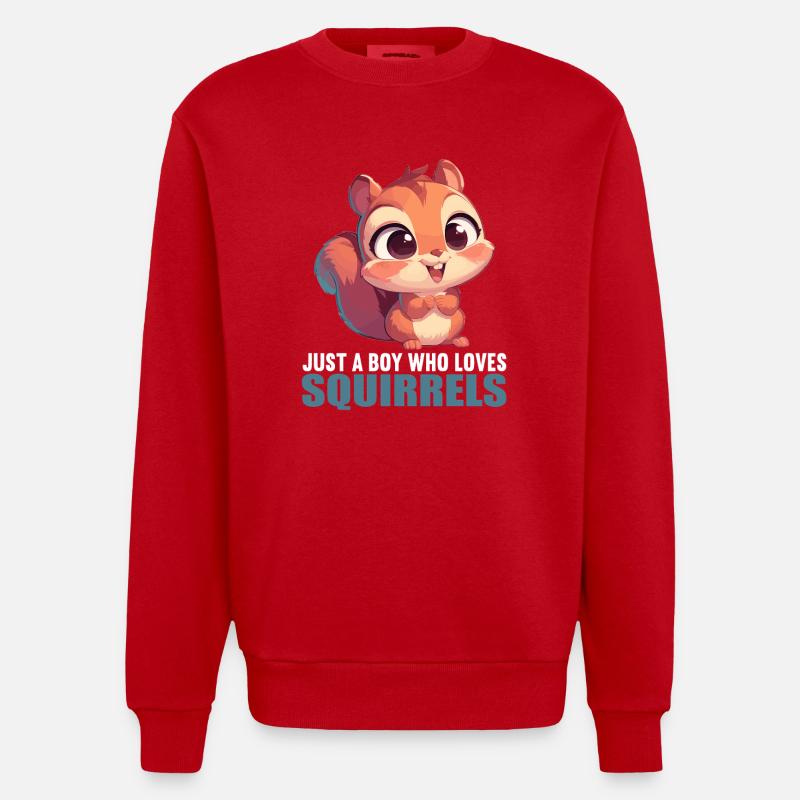 Eichhörnchen - Heavyweight Oversized Organic Crew Neck Made in EU - Rot