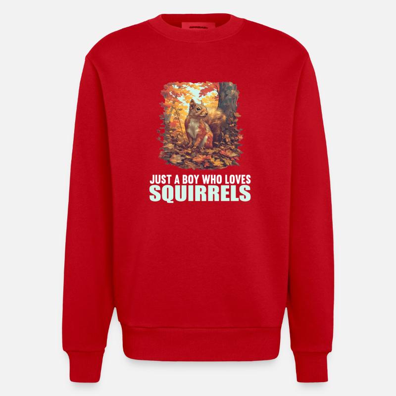Eichhörnchen - Heavyweight Oversized Organic Crew Neck Made in EU - Rot