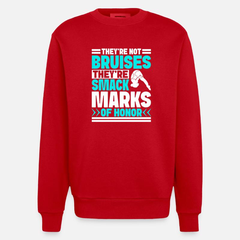 Diving diving board - Heavyweight Oversized Organic Crew Neck Made in EU - red